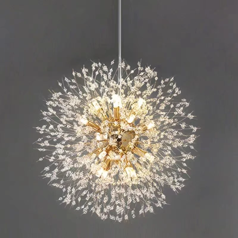 Modern Sky Star Fireball Crystal Pendant Illuminazione A Led Dandelion Restaurant, Living Room Pendant, Bar Art Apparecchio Danese