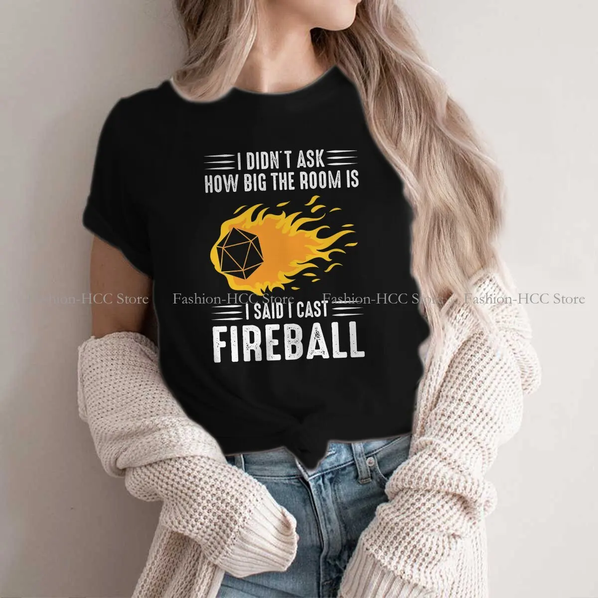 I Cast Fireball Wizard Wizard Dm Gift Ttrpg Le Più Nuove Magliette In Poliestere Dnd Game Maglietta Streetwear Grafica Femminile Girocollo