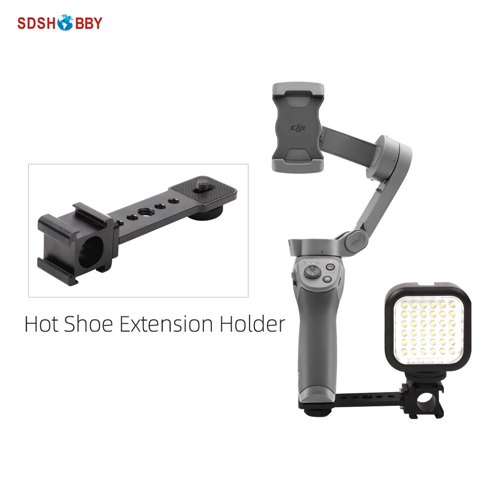 Hot Shoe Extension Kit Microfono Flash Light Holder Staffa Per Om 5/Om4 Se/Osmo Mobile 2/3/Osmo Action