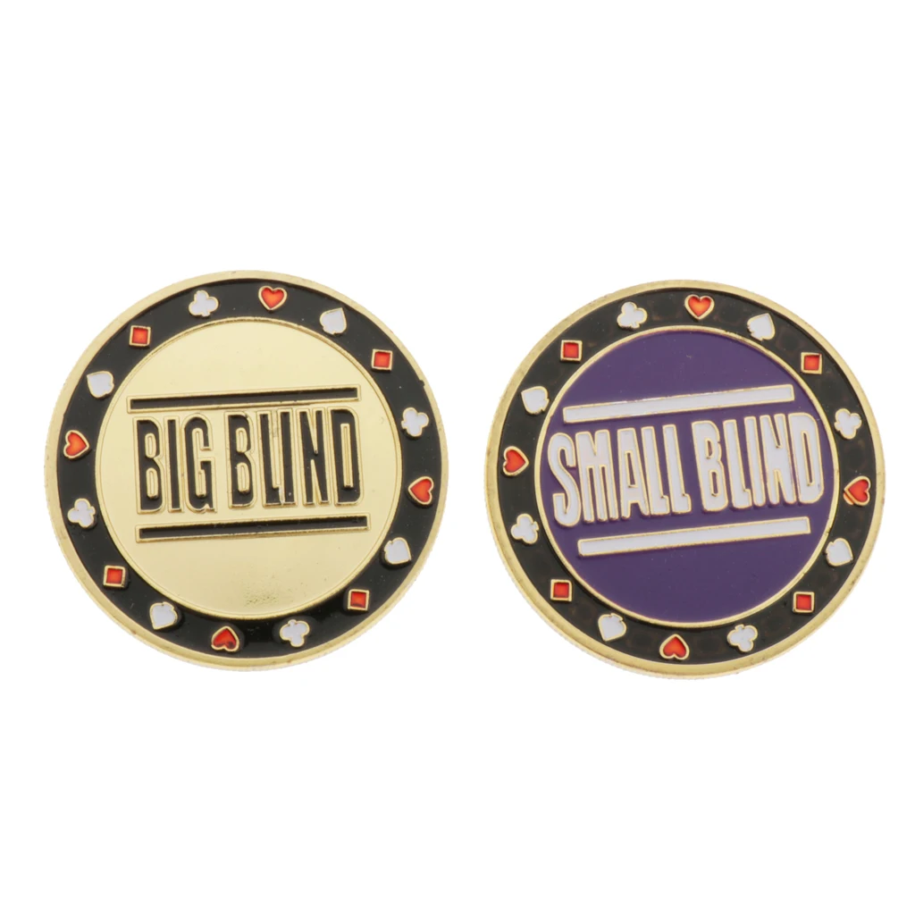2 Pezzi Poker Rivenditore Pulsante Chips Cieco Grande/Piccolo Casinò Accessori Gioco