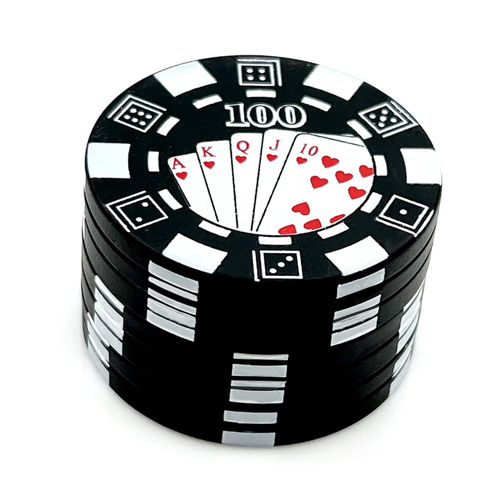 Poker Tabacco Grinder Chip 3 Parti Stile Spice Cutter 40Mm Herb Cutter Accessori Per Fumatori Gadget Tools