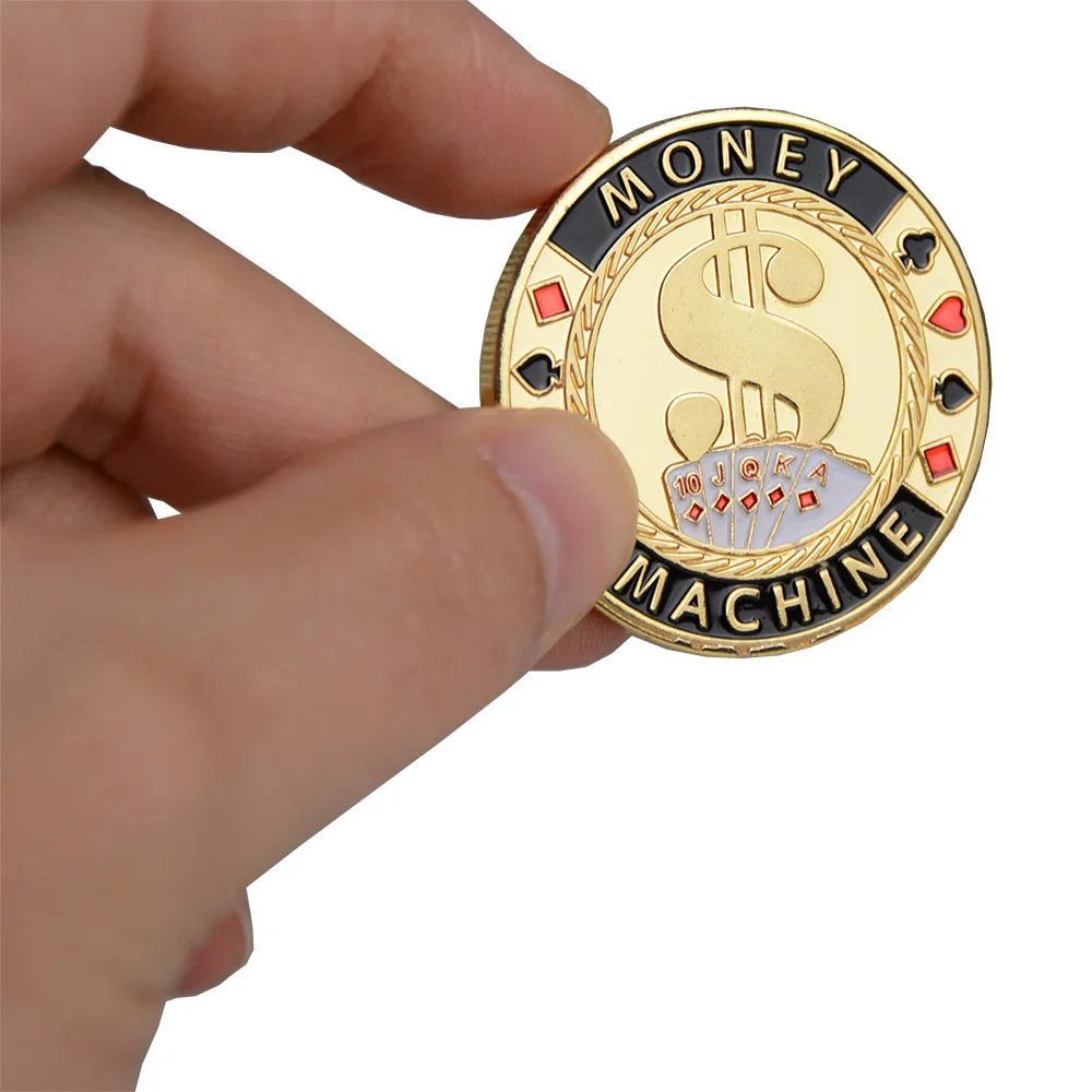 Hot Quality Poker Card Guard Protector Token In Metallo Moneta Copertura In Plastica Texas Poker Chip Set Casinò Poker Money Machine 1 Pz