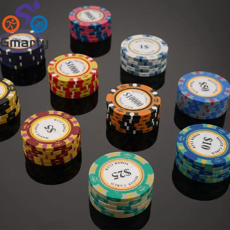 5 Pezzi Fiches Da Poker Clay Casino Coins 14G Texas Hold'Em Baccarat Card Protector 4Cm
