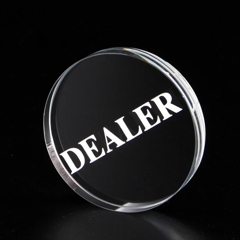 New Texas Holdem Crystal Dealer Poker Chips Poker Table Special Crystal Chip Matching Accessori Rivenditore Trasparente