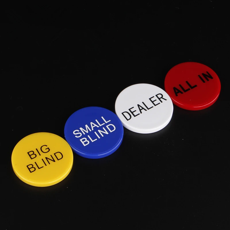1 Pz Cieco/Grande Cieco/Rivenditore/Tutte Le Vendite Acrilico Rotondo Plastica Rivenditore Monete Piccolo In Texa Poker Chip Pulsanti Moneta Gioco Int