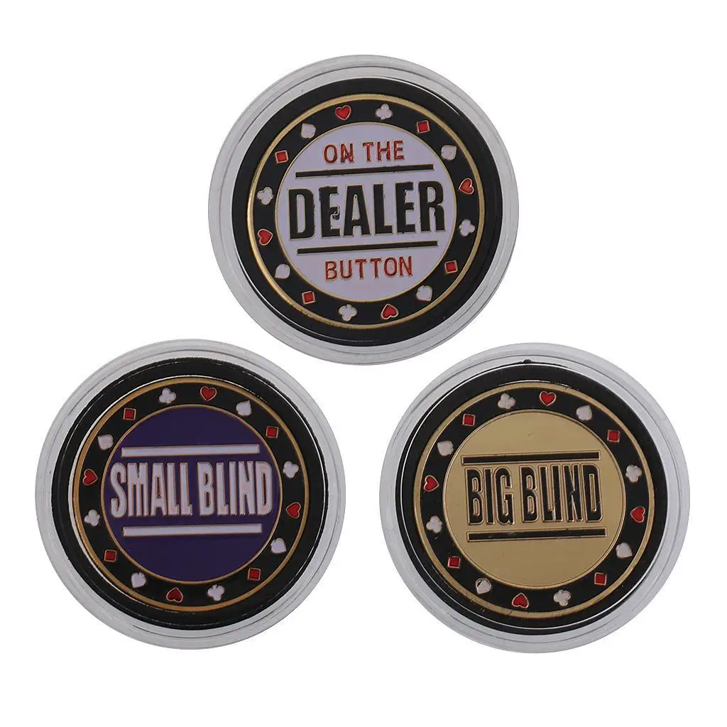 1 Rivenditore 1 Small Blind 1 Big Blind Poker Chips Set Poker Card Guard
