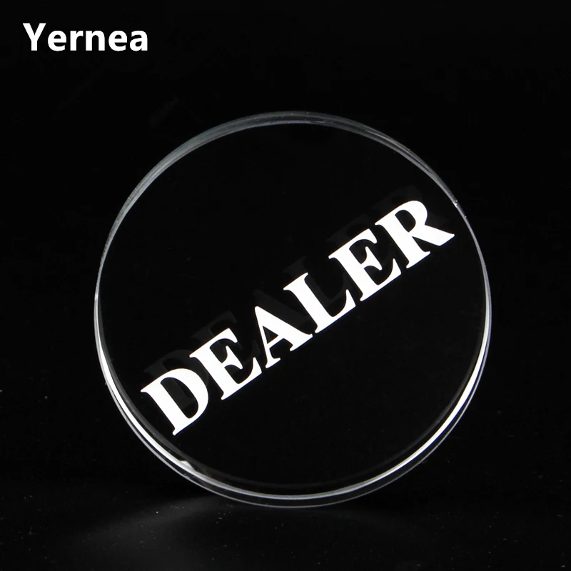 New Texas Holdem Cristallo Dealer Poker Chips Poker Tavolo Speciale Chip Di Cristallo Accessori Coordinati Trasparente Dealer Yernea
