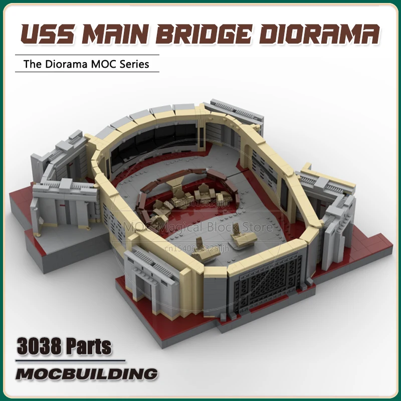 Uss Enterprise D Main Bridge Model Moc Building Blocks The Next Generation Bridge Diorama Technology Bricks Giocattoli Creativi Regali