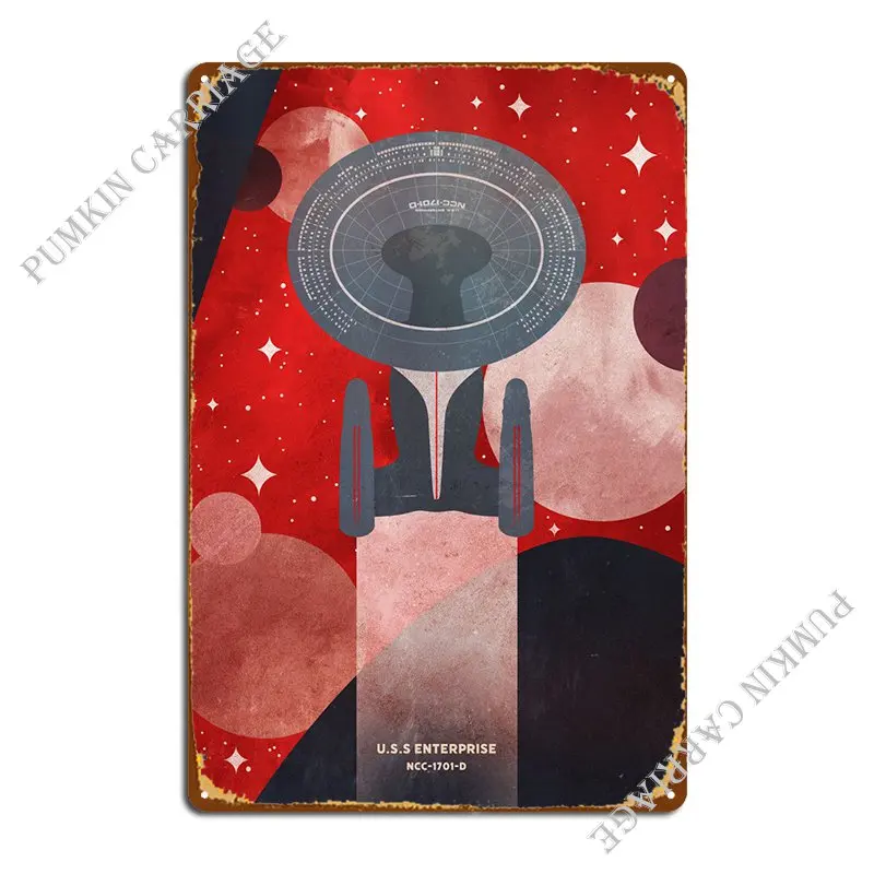 Ncc-1701-D Uss Enterprise Targa In Metallo Wall Cave Club Club Bar Club Tin Sign Poster