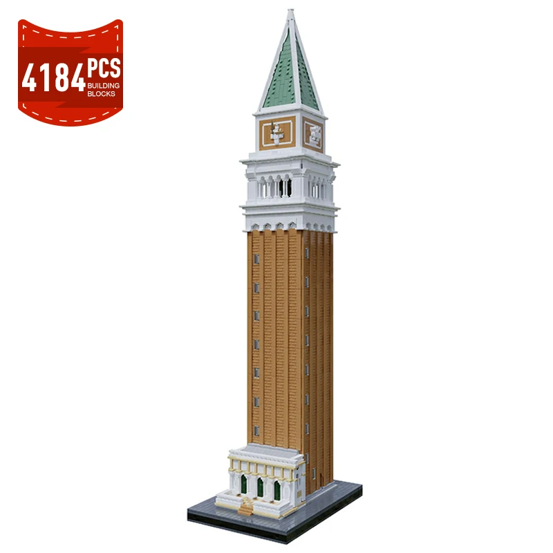 Moc City Architecture Saint Mark Modello Campanile Building Blocks Set Venice Vintage Landmark Assemblare Mattoni Giocattoli Regali
