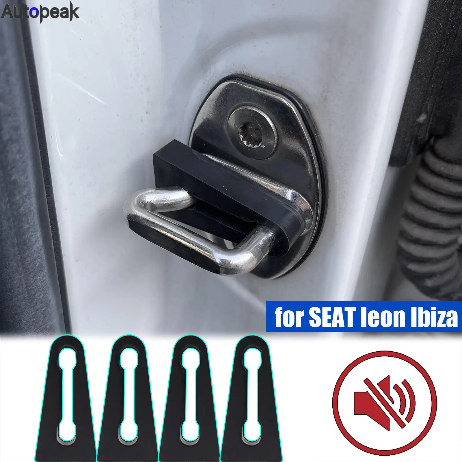 Ammortizzatore Fonoassorbente Per Serratura Della Portiera Dell'Auto Per Seat Leon Altea Ibiza Toledo Alhambra Tappo Insonorizzato Per Interni Creak N