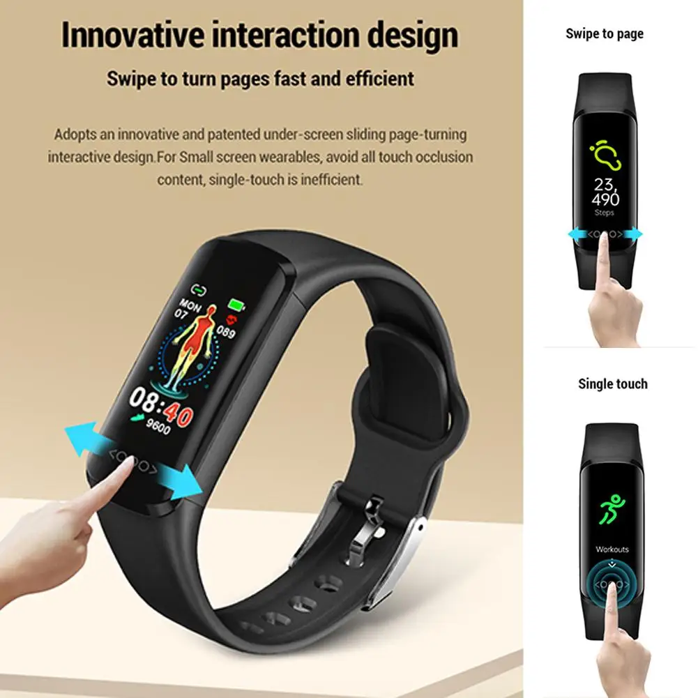 Tk30 Smart Watch 0.96 In Schermo Ips Monitoraggio Della Glicemia Non Invasivo Braccialetto Sportivo Fitness Ip68 Impermeabile Per Android Ios