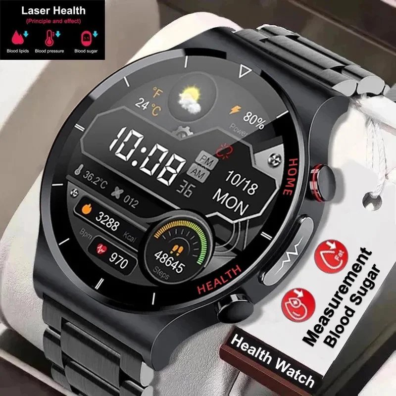 Per Huawei New Laser Therapy Three High Smart Watch Men Ecg + Ppg Blood Sugar Blood Pressure Lipid Health Tracker Smartwatch