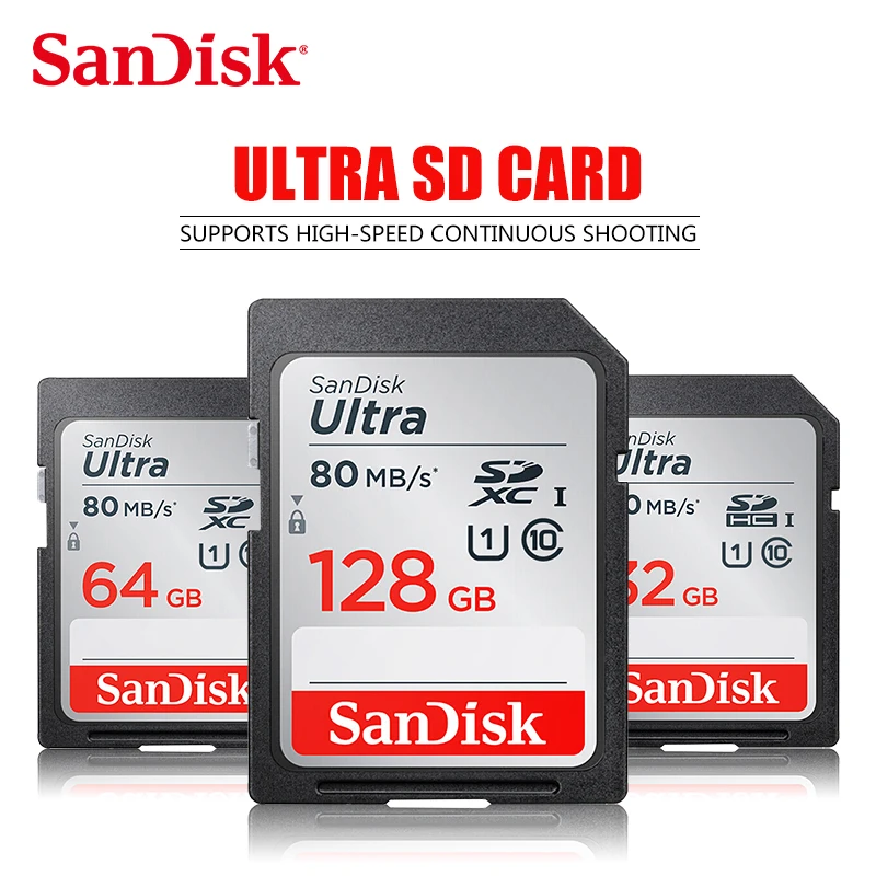 Scheda Sd Sandisk 32Gb 64Gb 128Gb 256Gb Scheda Di Memoria 120 Mb/S U1 200 Mb/S U3 V30 4K Per Canon Nikon Slr Fotocamera Shooting 4K Video