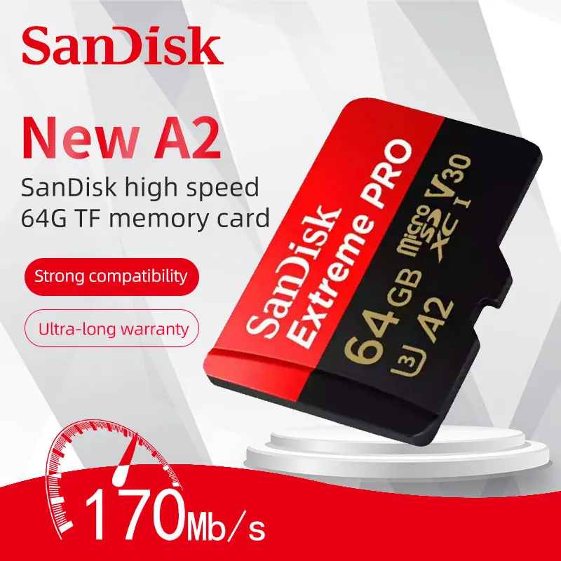 Sandisk Originale Tf Micro Sd Card Extreme Pro Memory Card 32Gb 64Gb 128Gb 256Gb Phone Camera 4K Video