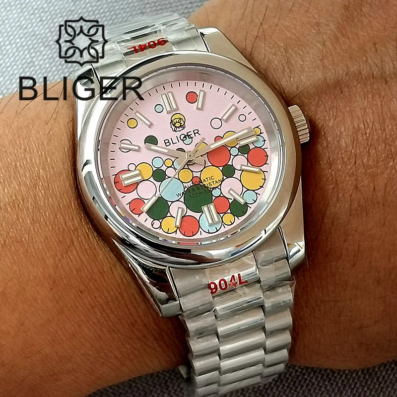 Bliger New Silver Oyster Perpetual 36Mm/39Mm Orologio Da Uomo 24 Gioielli Nh35A Movimento Rosa Tiffany Blue Dial Glide Lock Clasp Sapphire