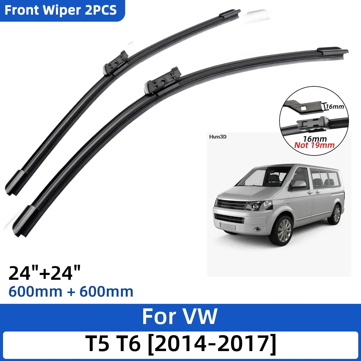2 Pezzi Per Vw Transporter Caravelle Multivan T5 T6 2014-2017 24 "+ 24" Spazzole Tergicristallo Anteriore Parabrezza Window Cutter