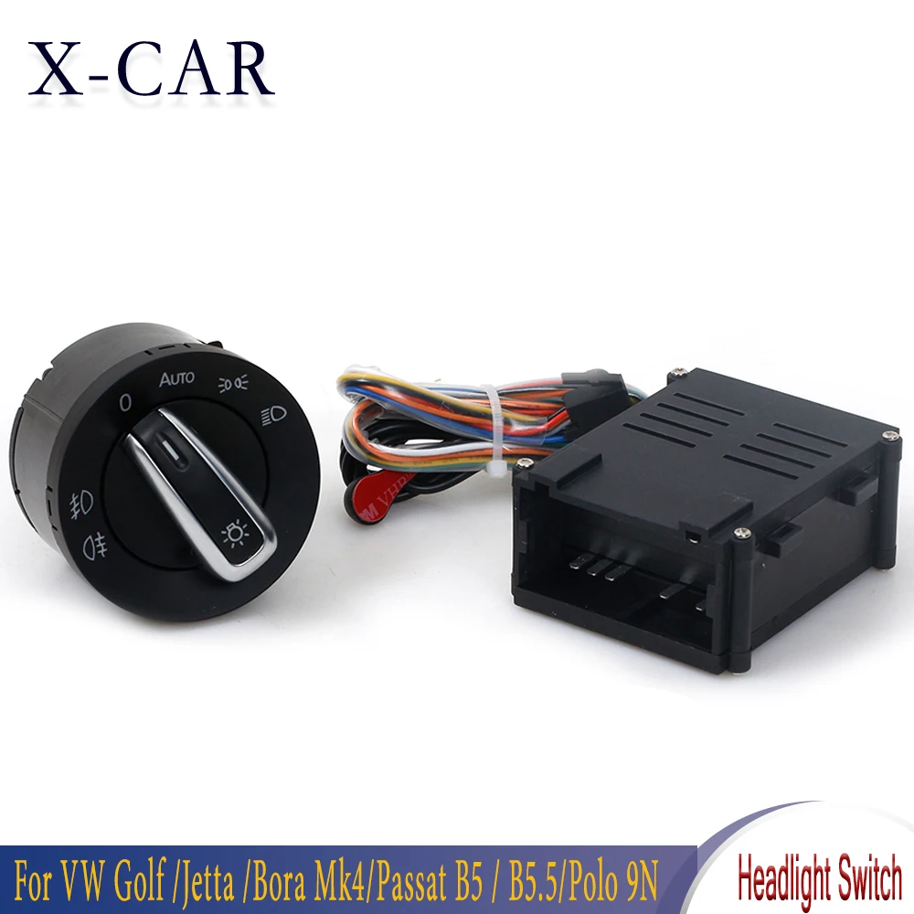 X-Car Lampada Sensore Luce For For Per Vw Transporter Multivan Caravelle Faro Auto Cromato Interruttore Luce