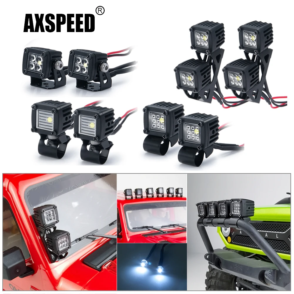 Axspeed Portapacchi Laterale Luci A Led Faretto Per Trx4 Trx6 Axial Scx10 Wraith Axial Scx24 1/10 Rc Crawler Car Truck