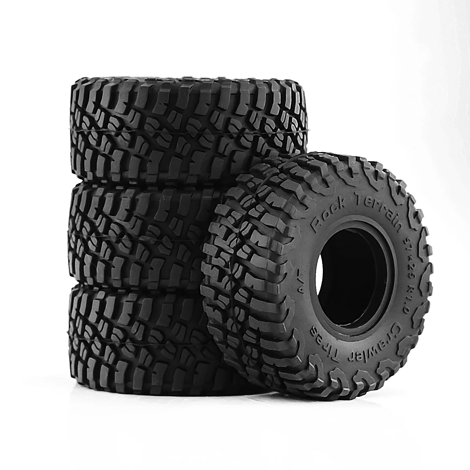 4Pcs 1.0 Pneumatici Per Ruote Pneumatici 57*25Mm Per Trx4M 1/24 Rc Crawler Axial Scx24 Fms Fcx24 Rc Car Upgrade