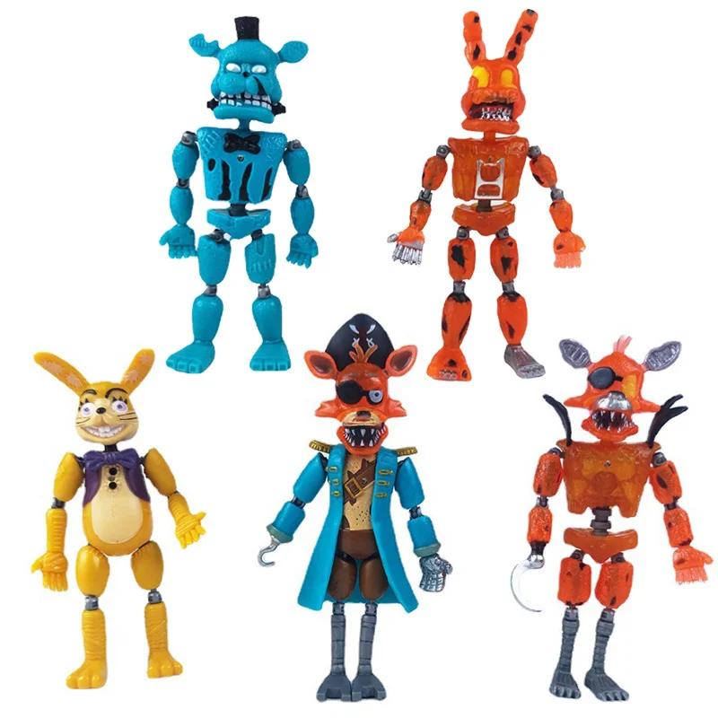 5-6 Pz/Set Fnaf Security Violation Action Figures Joint Mobile Staccabile Bonnie Foxy Fazbear Bear Doll