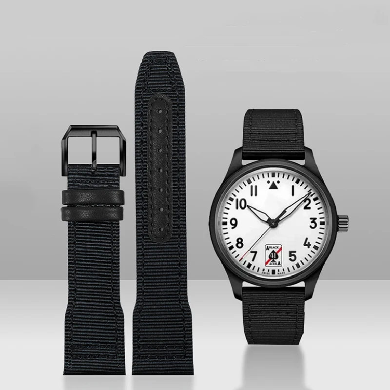 20Mm 21Mm 22Mm Cinturino In Nylon Per Iwc Pilot Spade A Mark 18 Portoghese Canvas Watch Chain Bracciale Band Watchband Men