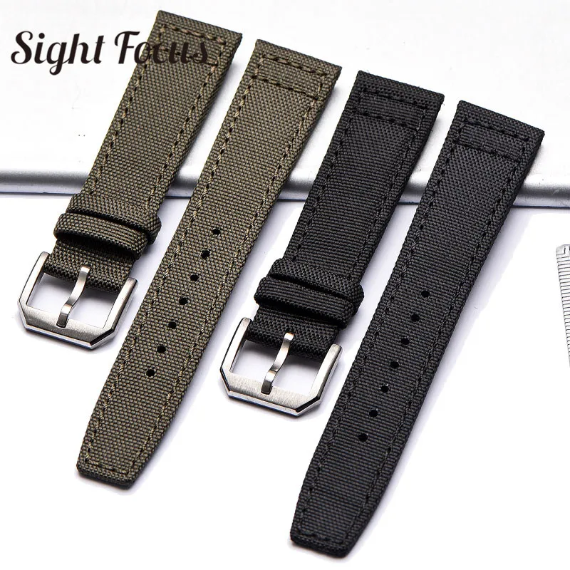 20Mm 21Mm 22Mm Cinturino In Nylon Per Iwc Pilot Spitfire Timezone Top Gun Strap Verde Nero Cinture Per Mido Longines Spirit Strap