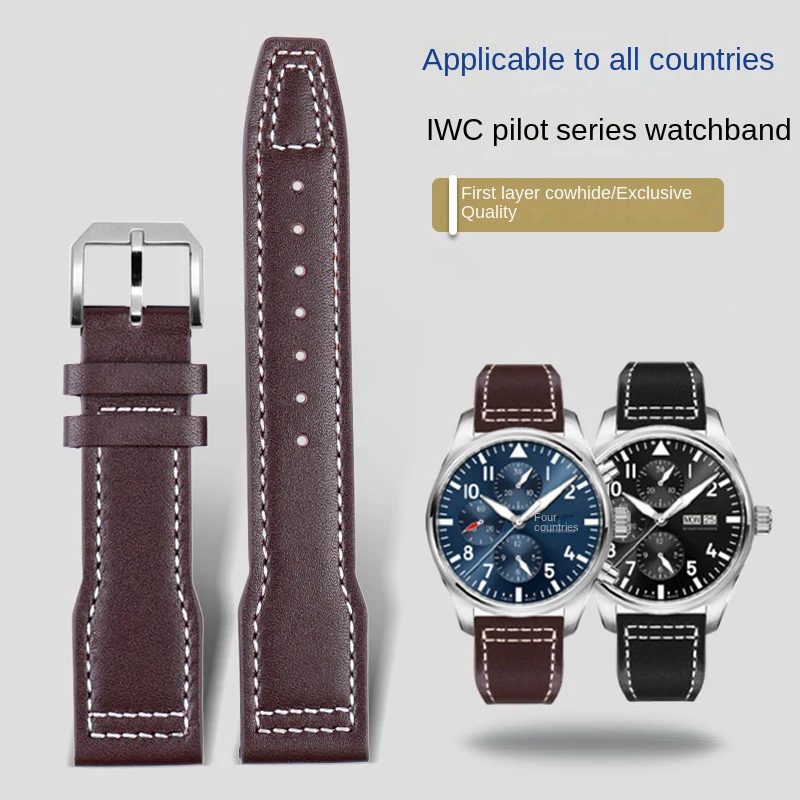 Per Iwc Pilots Little Prince Iw327004/Iw377714 Mark 16/17/18 Cinturino Per Orologio In Pelle Portoghese 20 21Mm Cinturino Per Cinturino Da Uomo
