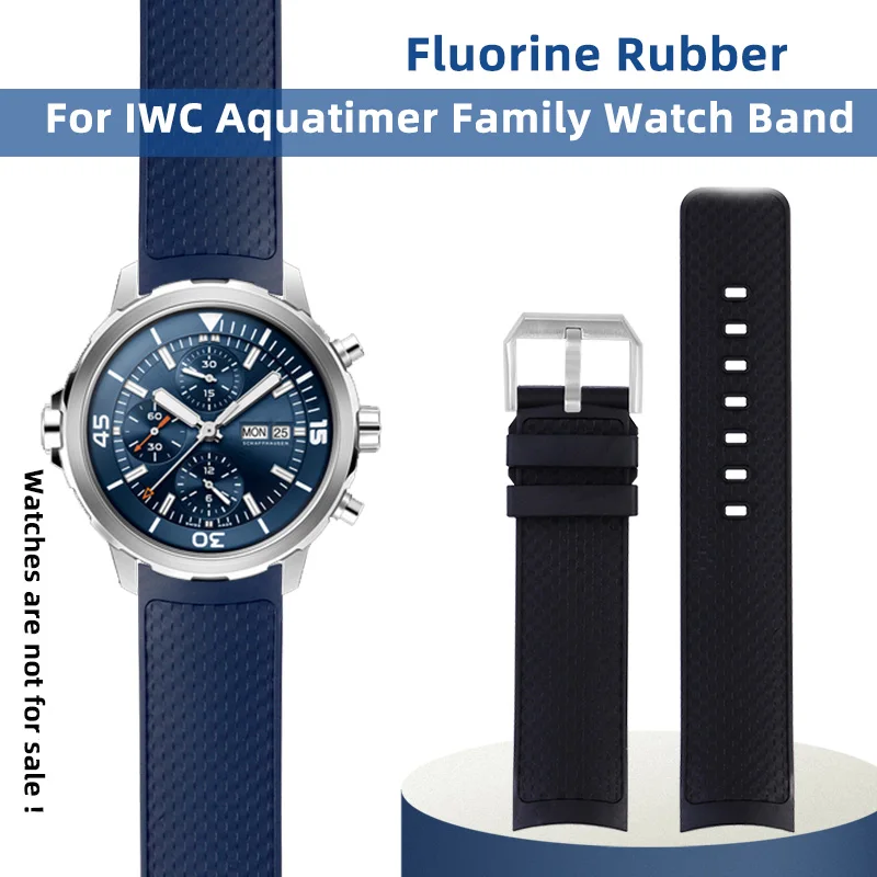 Cinturino In Fluorurubber Di Alta Qualità Per Iwc Aquatimer Family Adventure Di Darwin Iw376803 Iw379503 Cinturino Per Orologio A Sgancio Rapido Da 22