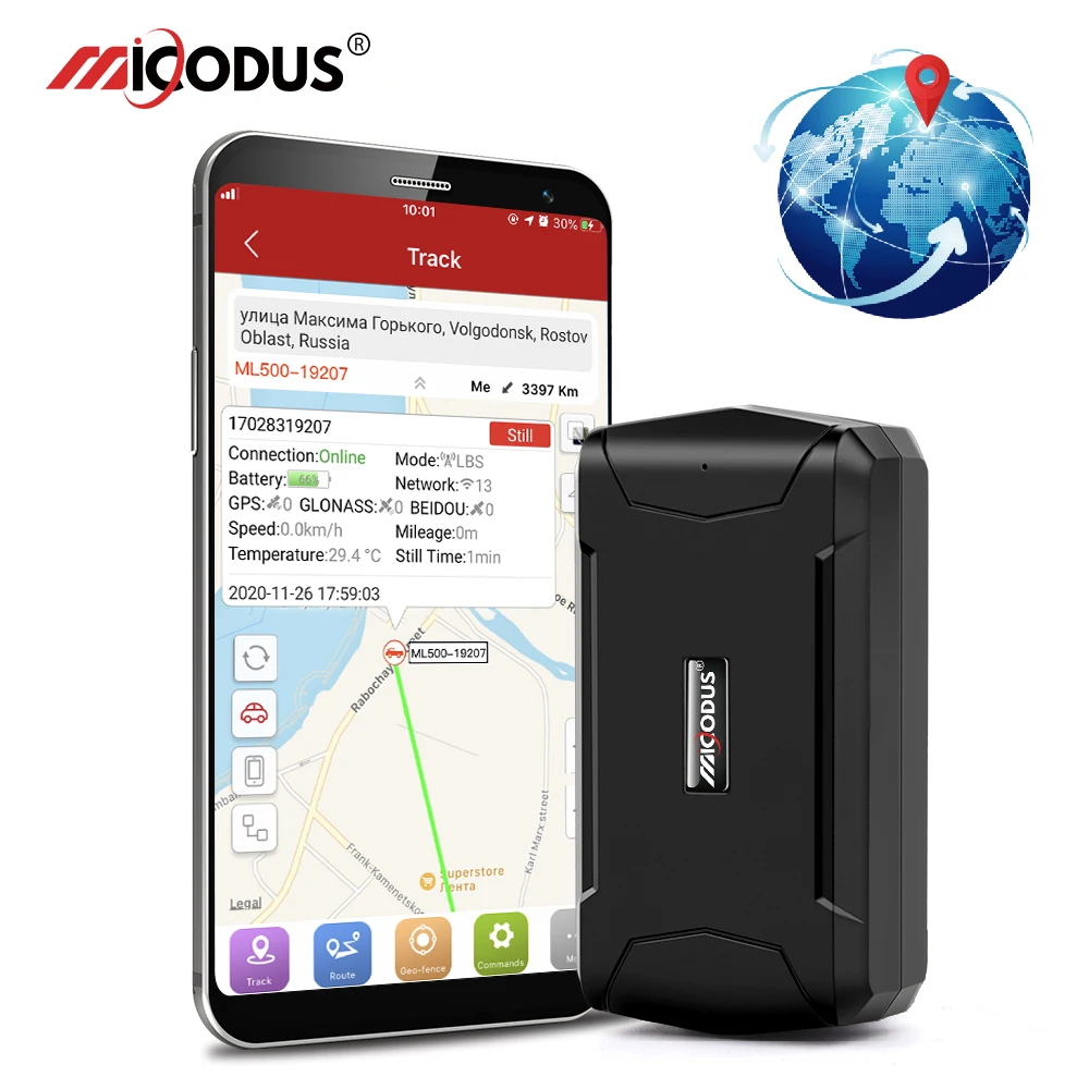 Micodus Gps Tracker Car Tracker Ml500 Magnetic 5000Mah Temperatura Monitor Vocale Localizzatore Gps Vibrazione Drop Alert App A Vita