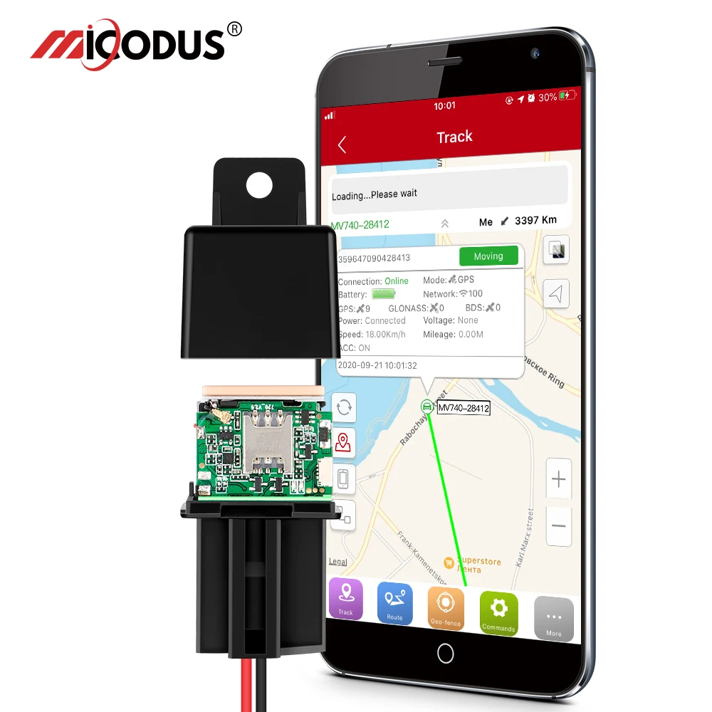 Micodus Mini Veicolo Moto Auto Gps Relay Tracker Facile Da Nascondere Mv740 9-90V Vibrazione Cut Line Alert Geo Fence Alarm App Gratuita