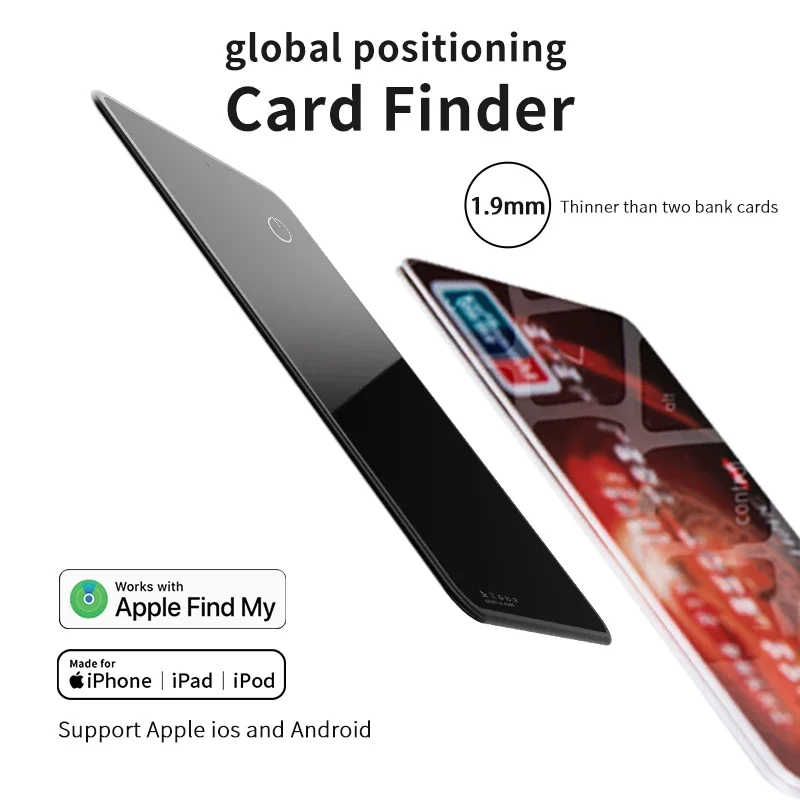Mfi Certified Card Finder Airtag Gps Tracker Locator Ultrasottile Nfc Trova My Tag Air Tag Tracker Locator Per Portafogli Zaino Bag