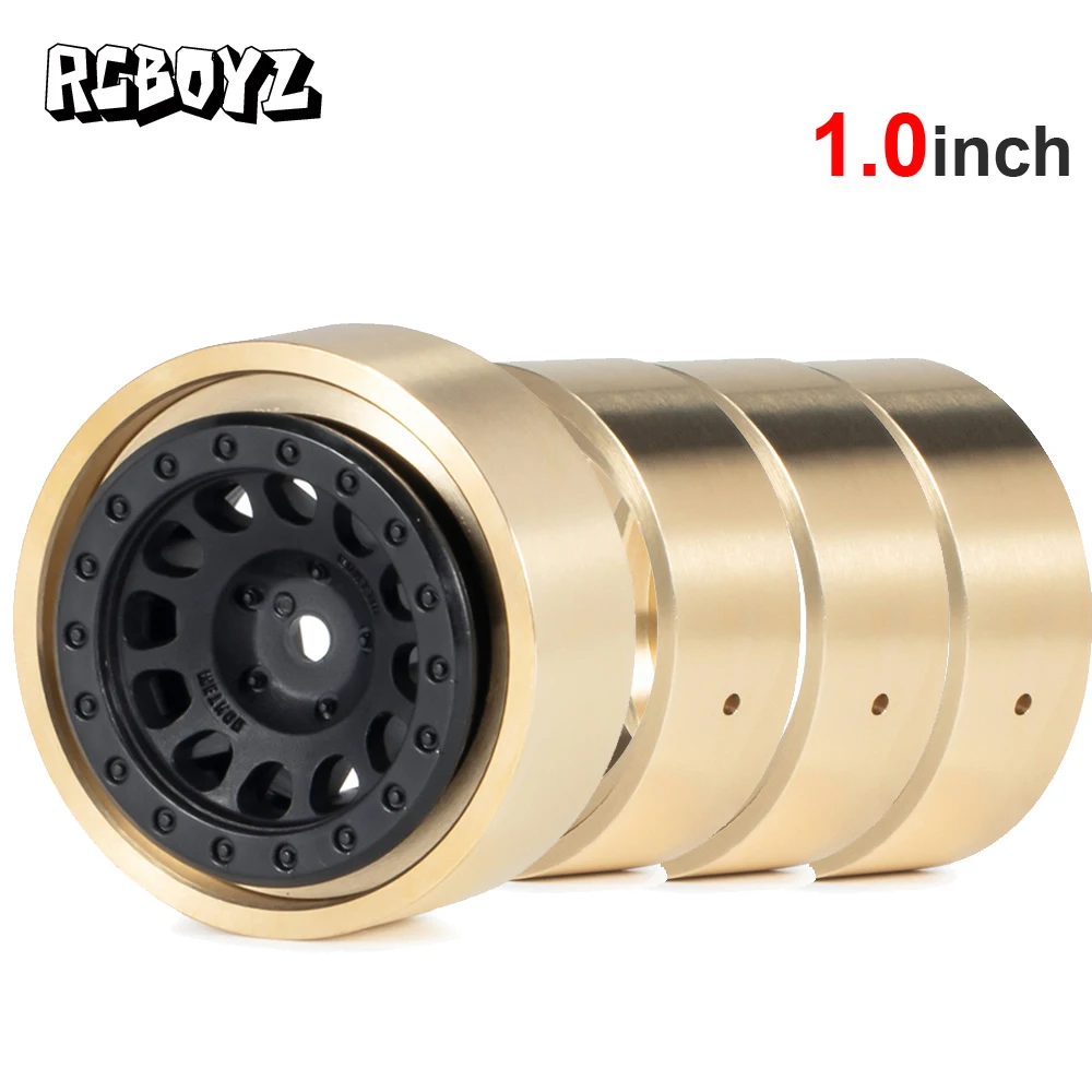 4Pcs Brass Beadlock Clamp Rings Per 1/18 Rc Car Crawler Trx4M Defender Bronco Wheels Pesi Pneumatici Per Traxxas Rc Upgrade Parts