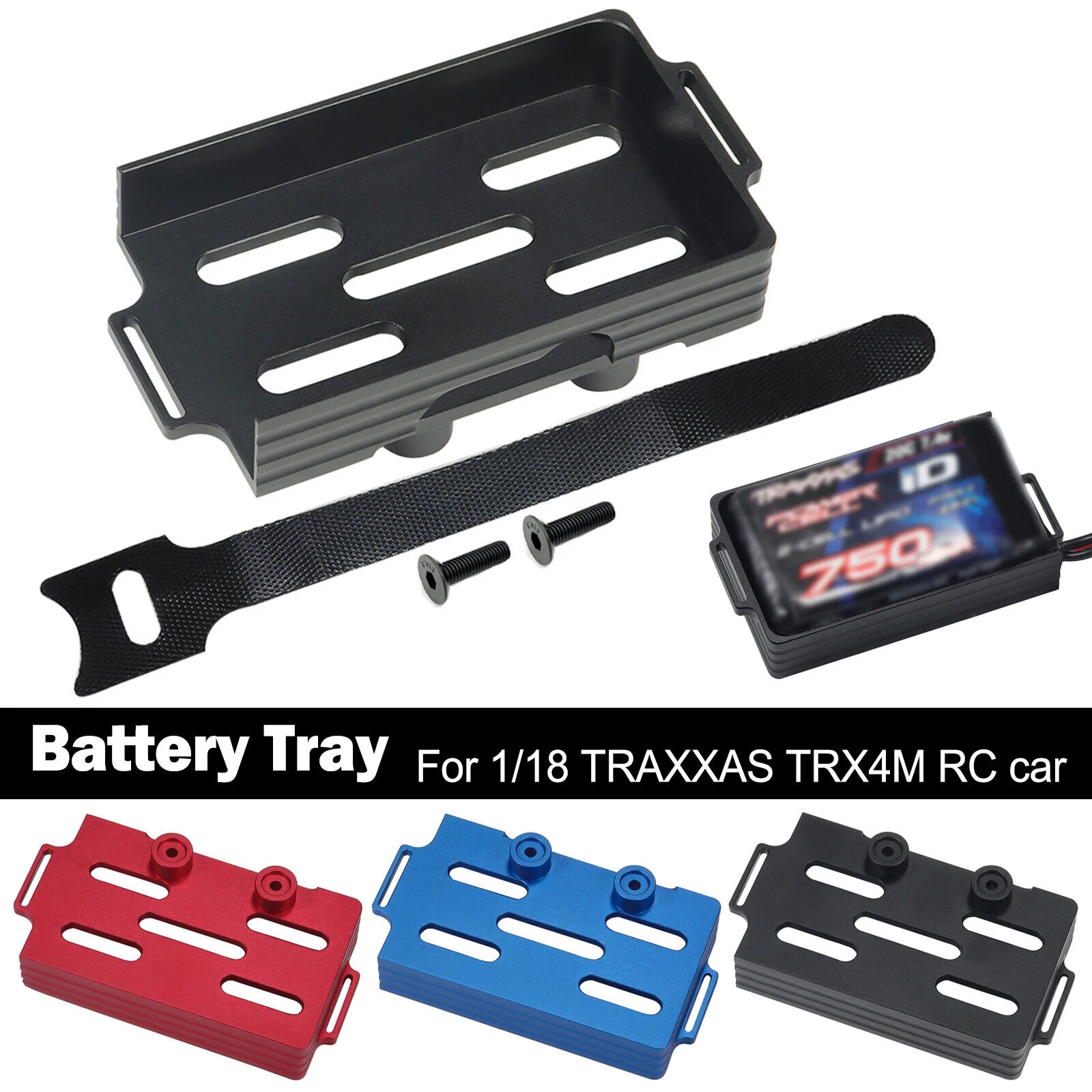 Rc Car Battery Tray Case Battery Box Staffa Piastra Di Montaggio Vassoio Per Traxxas Trx4M Defender Bronco 1/18 Rc Crawler Accessorio Per Auto