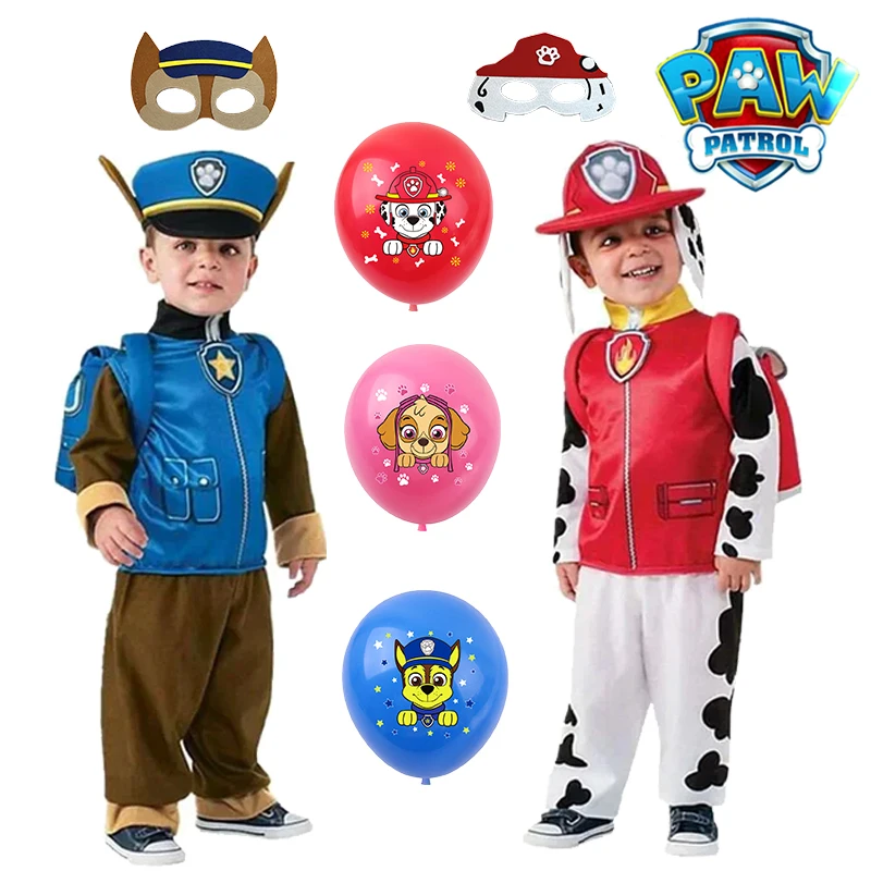 Paw Patrol Cosplay Cartoon Costume Kids Creative Stage Performance Outfit Costume Chase Skye Dress Up Boy Girl Birthday Gift