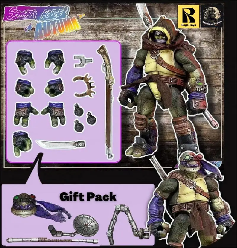[Pre-Ordine] Samurai Turtles Action Figure Wave 2 Autunno Master Parts Anime Original Fury Toys Movie 5 Pollici Modello Regalo