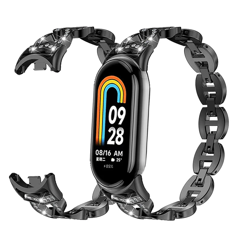 Cinturino In Metallo Diamantato Per Xiaomi Mi Band 8 Smartband Accessori Bracciale Per Cinturino Mi Band 8 Nfc Cinturino Xiaomi Band 8 Cinturino