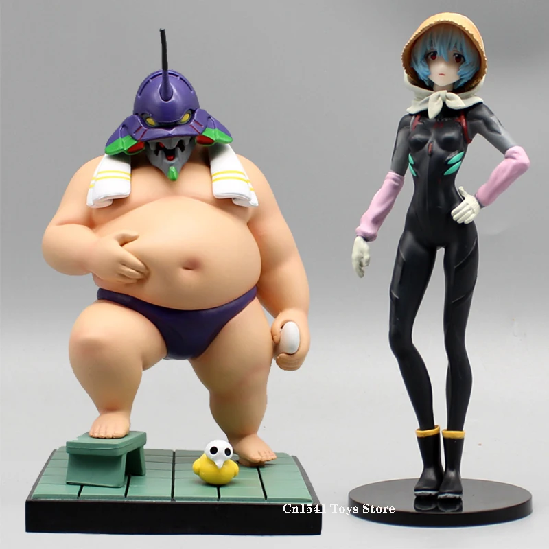 17Cm Anime Neon Genesis Evangelion Ayanami Rei Action Figure Fat Evangelion-01 Figure Bathhouse Figurine Collezione Pvc Bambola Giocattolo