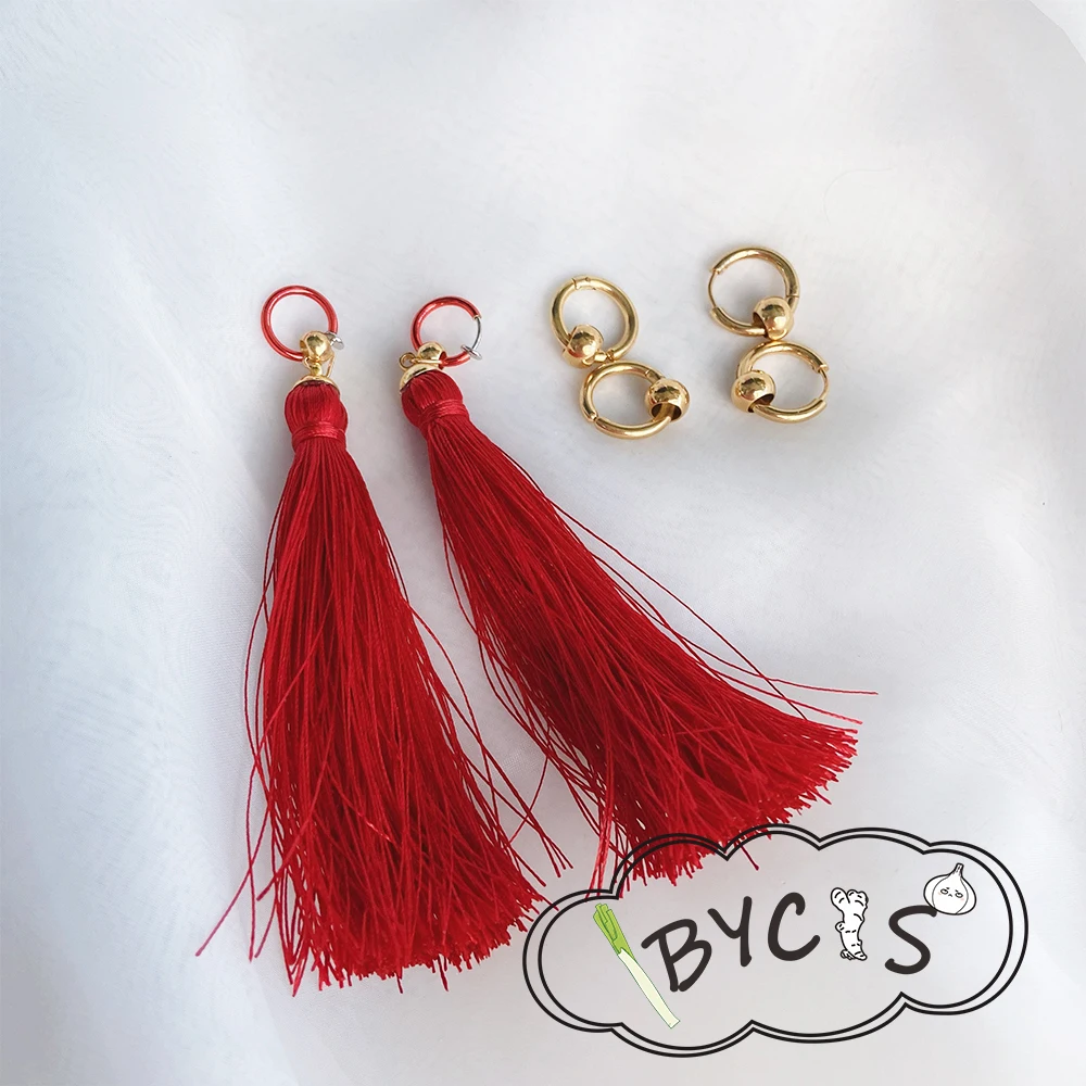 Paradest Live Suiseki Ori Cos Orecchini Nappa Rossa Cosplay Ear Clip Ear Pins Halloween Costume Anime Prop Accessori Per Gioielli