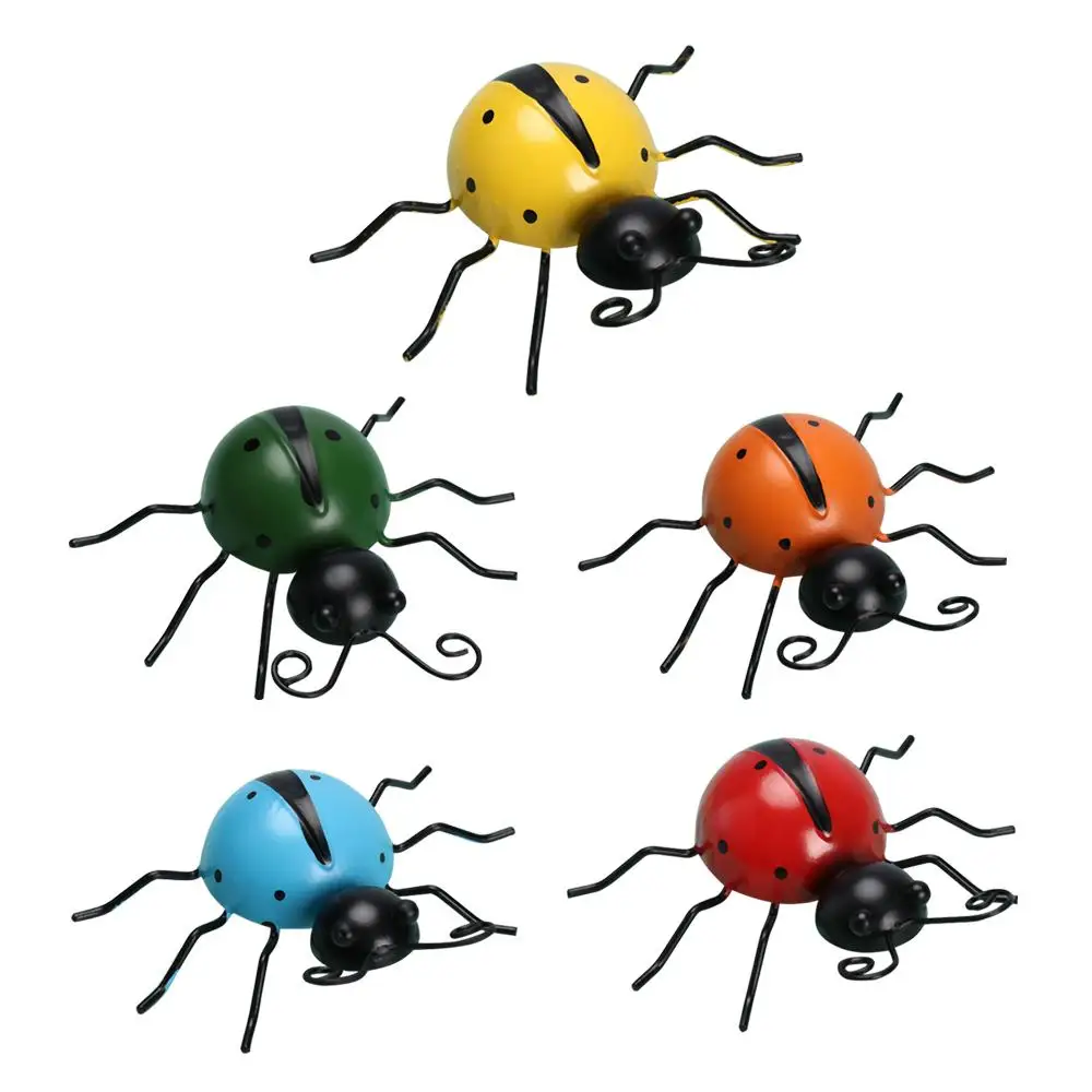 Portico Della Fattoria Decorazioni Per Esterni Cute Rustic 3D Garden Wall Decor Metal Ladybugs Wall Art