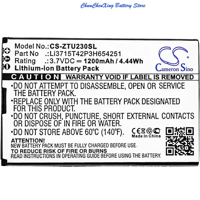 Cameron Sino 1200Mah Batteria Per Zte Ac33, Mf30 A6 Wifi Router, Mf60, Mf61, Mf62, Mf65, Per B-Mobile Bt001W, Wifi Mf30
