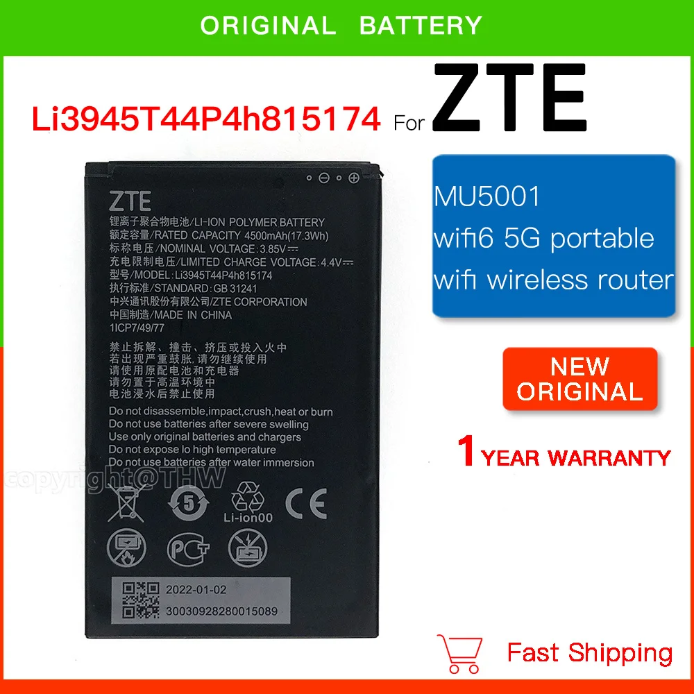 Batteria Sostitutiva Originale Per Zte Mu5002 Mu5001 Wifi 5G Wifi6 Router Wireless Portatile Batteria