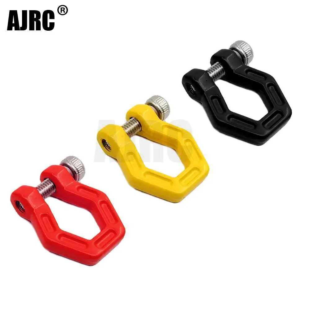 2Pcs Red Metal Bumper D-Ring Gancio Di Traino Per 1/10 Rc Crawler Car Trx-4 Defender G500 Trx-6 G63 Axial Scx10 Ii 90046 D90