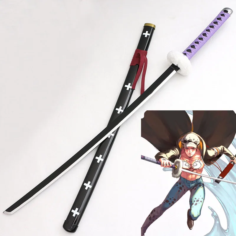 Cosplay Trafalgar Law Wood Katana Arma Gioco Di Ruolo Trafalgar D Water Law Red/Purple/White Style 104Cm Sword