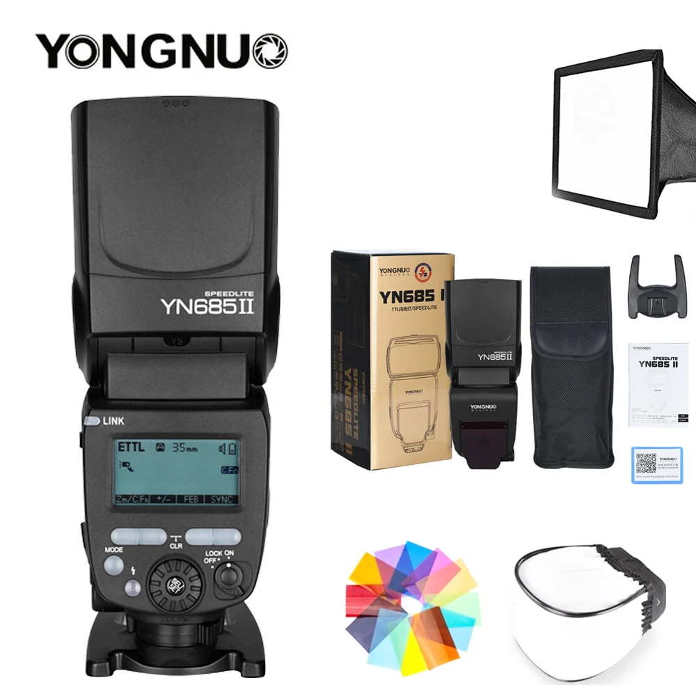 Yongnuo Yn685 Ii 685C On Camera Flash Speedlite Speedlight Ttl Hss E Trigger Per Canon 5D Mark Ii 5D Mark Iii Iv 700D 80D 90D