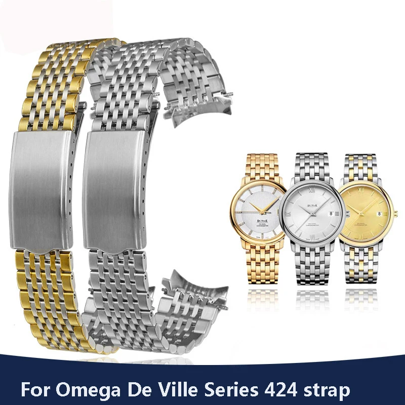 Cinturino Per Omega De Ville Series 424 Old Seamaster Cinturino Per Orologio In Acciaio Inossidabile 18Mm 19Mm 20Mm Bracciale Donna Uomo