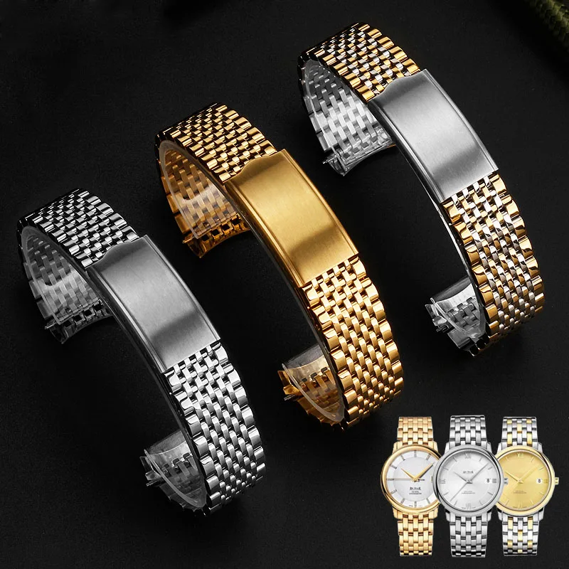 Cinturino Con Estremità Curva Per Omega De Ville 424 Old Seamaster Cinturino Per Orologio In Acciaio Inossidabile 18Mm 19Mm 20Mm Accessori Per Braccia
