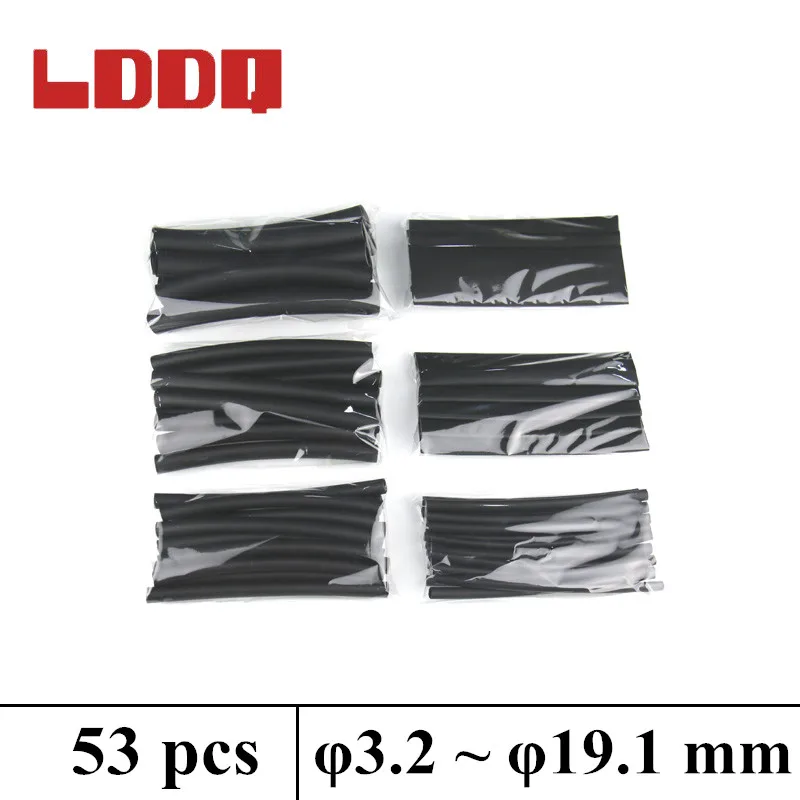 Lddq 53Pcs Tubo Termoretraibile Kit Nero 3:1 Colla Adesiva Guaina Termorestringente Gaine Guaina Termoretraibile Guaina Termoretraibile