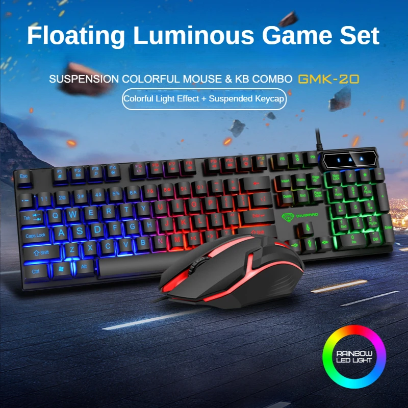 Gmk-20 104 Tasti Incandescente Universale A Basso Prezzo Banda Rgb Clavier Gamer Popolare Tastiera Da Gioco Per Pc Tastiere Cablate Usb Per Laptop