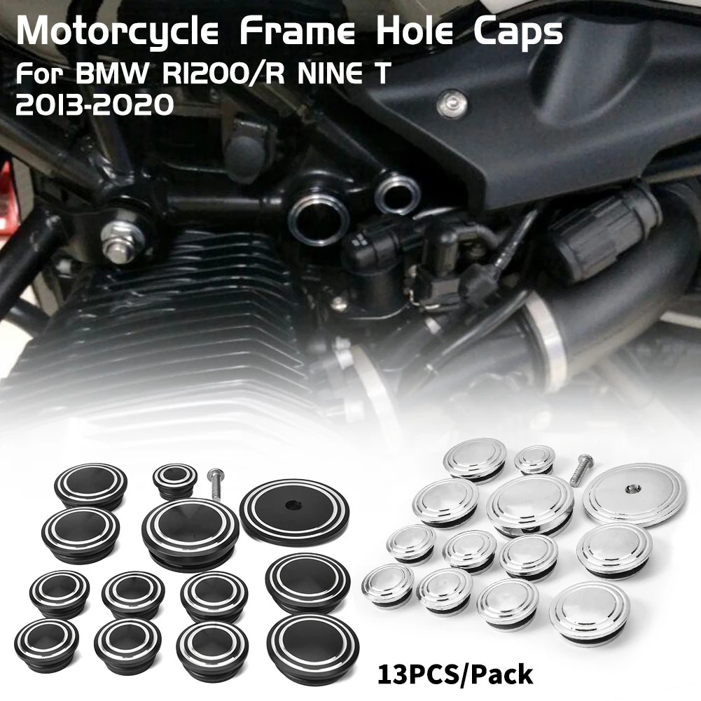 Chrome Black Moto Frame Hole Caps Plug Frame Covers Set Per 2014-2023 Bmw R Nine T R9T Urban Gs Pure Scrambler Accessori